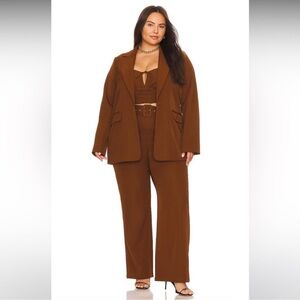 REMI x Revolve Oversized Blazer Brown Single Button Size 4x